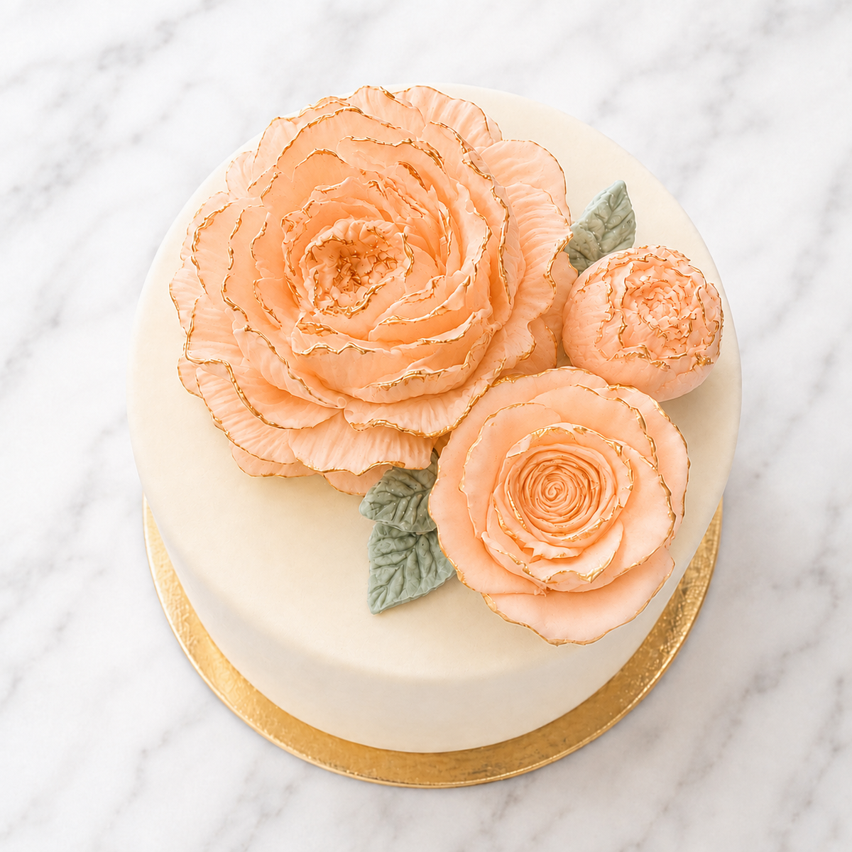 peach cake flowers