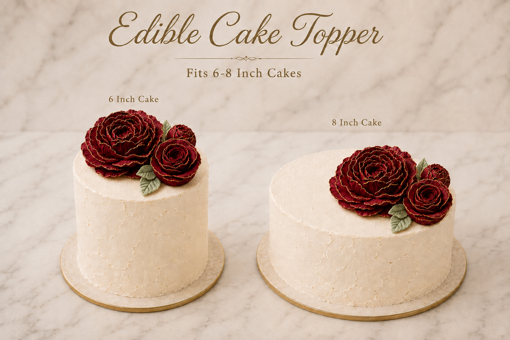 edible cake toppers with gold edging